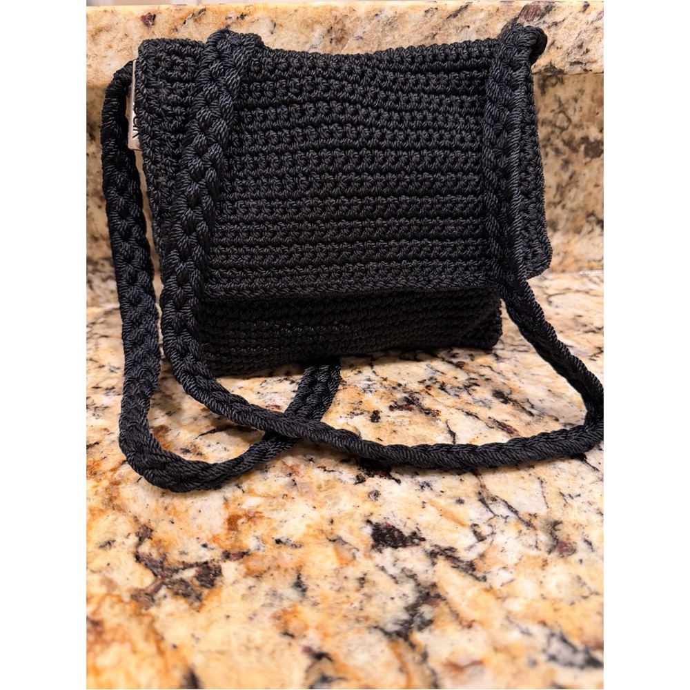 THE SAK Small Y2K Black Crochet Crossbody